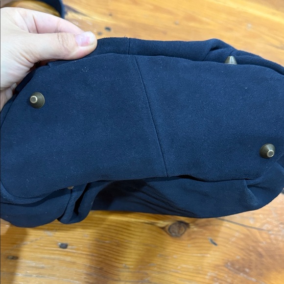 LIEBESKIND BERLIN Navy Blue Suede Leather With Calf Hair Shoulder Vintage Bag - Picture 7 of 10